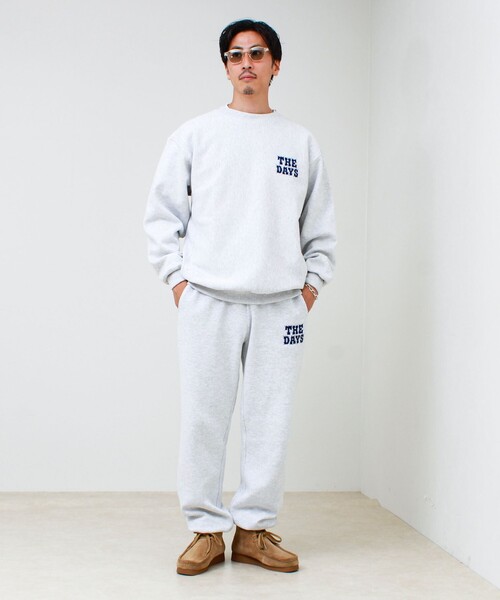 GLOSTER（グロスター）の「【THE DAYS/ザ デイ】HIGE SWEAT PANTS 髭文字刺繍 スウェットパンツ 裏起毛（スウェットパンツ・メンズ・ライトグレー・M/L）」の4枚目の写真