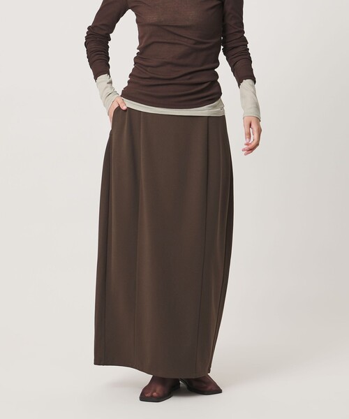 MARW UNITED ARROWS(マルゥ ユナイテッドアローズ)の「<MARW UNITED ARROWS>ジョーゼット バルーン スカート(スカート・レディース・ブラック/ダークブラウン・38/36)」の1枚目の写真