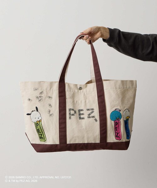 ear PAPILLONNER（イアパピヨネ）の「【はぴだんぶい×PEZ(ペッツ) ×ear】　キャンバストートバッグ（トートバッグ・レディース・アイボリー・FREE）」の19枚目の写真