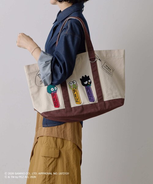 ear PAPILLONNER（イアパピヨネ）の「【はぴだんぶい×PEZ(ペッツ) ×ear】　キャンバストートバッグ（トートバッグ・レディース・アイボリー・FREE）」の16枚目の写真