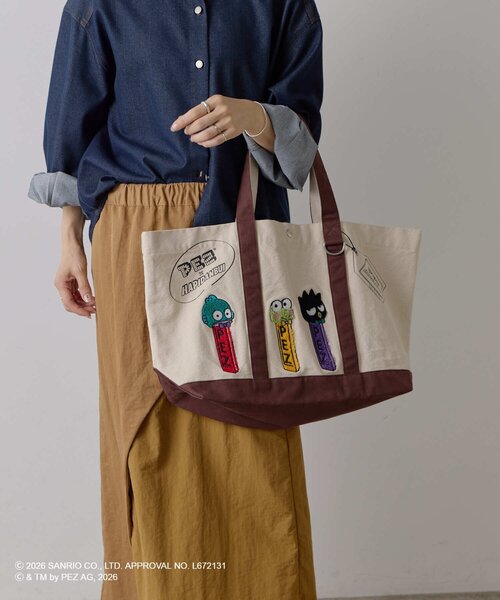 ear PAPILLONNER（イアパピヨネ）の「【はぴだんぶい×PEZ(ペッツ) ×ear】　キャンバストートバッグ（トートバッグ・レディース・アイボリー・FREE）」の13枚目の写真