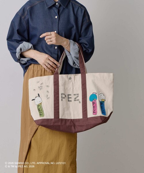 ear PAPILLONNER（イアパピヨネ）の「【はぴだんぶい×PEZ(ペッツ) ×ear】　キャンバストートバッグ（トートバッグ・レディース・アイボリー・FREE）」の12枚目の写真