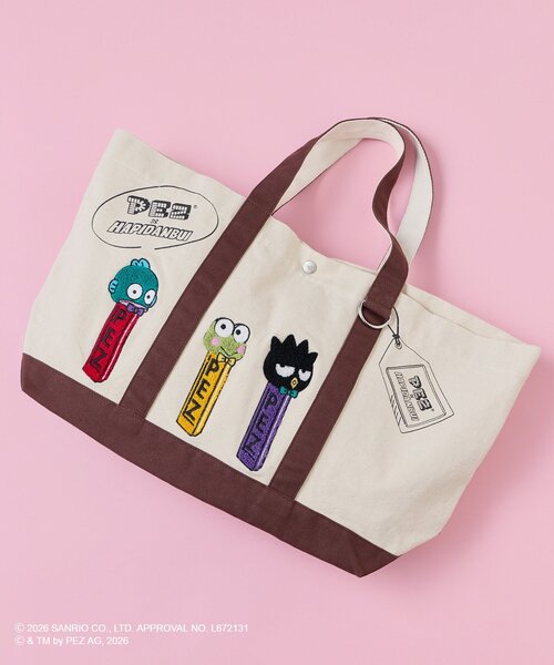 ear PAPILLONNER（イアパピヨネ）の「【はぴだんぶい×PEZ(ペッツ) ×ear】　キャンバストートバッグ（トートバッグ・レディース・アイボリー・FREE）」の11枚目の写真