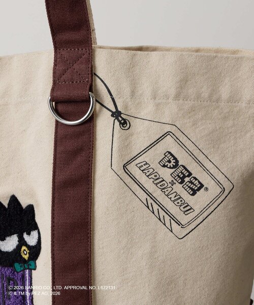 ear PAPILLONNER（イアパピヨネ）の「【はぴだんぶい×PEZ(ペッツ) ×ear】　キャンバストートバッグ（トートバッグ・レディース・アイボリー・FREE）」の10枚目の写真