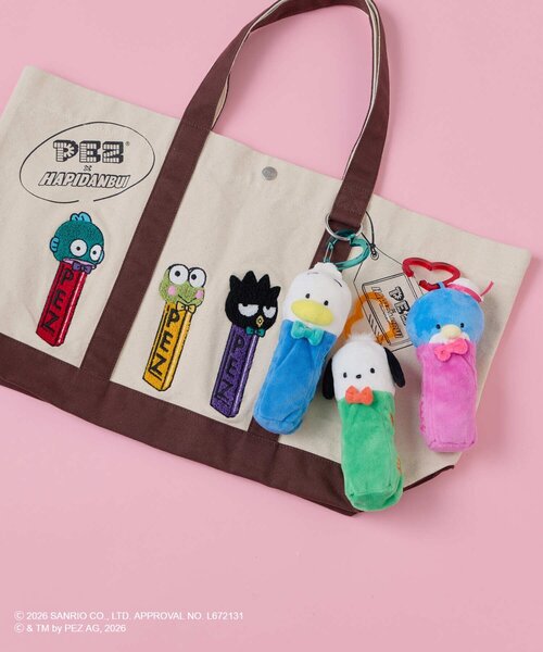 ear PAPILLONNER（イアパピヨネ）の「【はぴだんぶい×PEZ(ペッツ) ×ear】　キャンバストートバッグ（トートバッグ・レディース・アイボリー・FREE）」の3枚目の写真