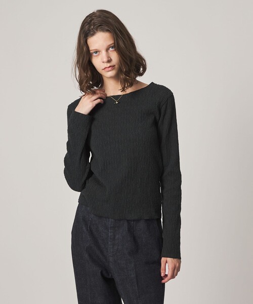 Steven Alan(スティーブンアラン)の「<Steven Alan>シュリンクレース クルーネック プルオーバー(Tシャツ/カットソー・レディース・オフホワイト/ダークブラウン/ブラック・FREE)」の3枚目の写真