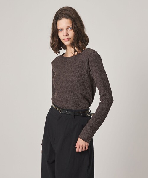 Steven Alan(スティーブンアラン)の「<Steven Alan>シュリンクレース クルーネック プルオーバー(Tシャツ/カットソー・レディース・オフホワイト/ダークブラウン/ブラック・FREE)」の4枚目の写真