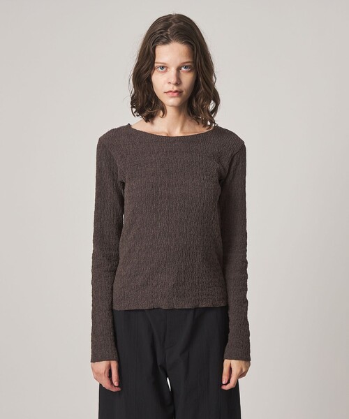 Steven Alan(スティーブンアラン)の「<Steven Alan>シュリンクレース クルーネック プルオーバー(Tシャツ/カットソー・レディース・オフホワイト/ダークブラウン/ブラック・FREE)」の5枚目の写真