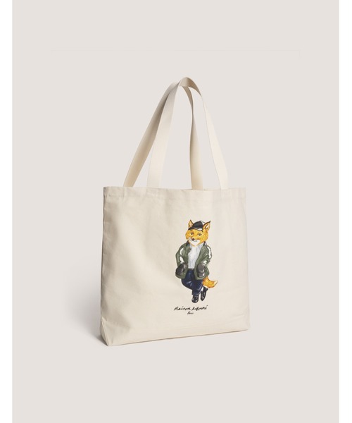 Maison Kitsune(メゾンキツネ)の「WEEKEND FOX TOTE(トートバッグ・メンズ・アイボリー・U)」の3枚目の写真