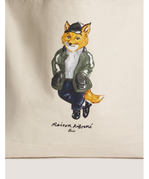 Maison Kitsune(メゾンキツネ)の「WEEKEND FOX TOTE(トートバッグ・メンズ・アイボリー・U)」の6枚目の写真