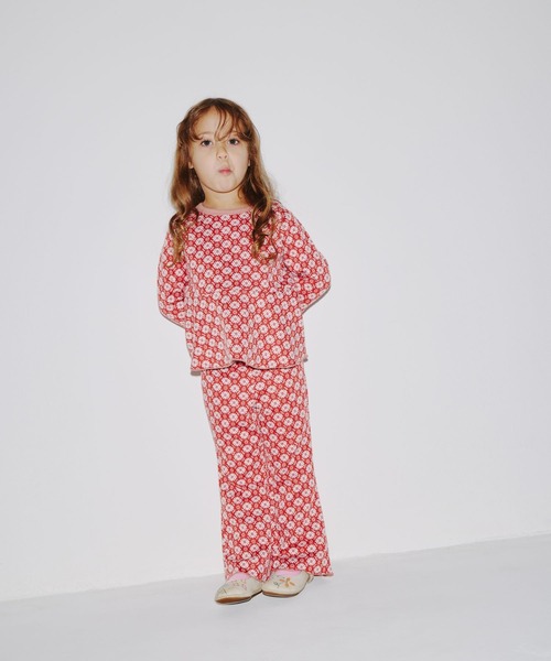 GLOBAL WORK(グローバルワーク)の「高山直子さんコラボ/ジャガード花チュニック/1046840(スウェット・キッズ・レッド/ミント・110cm/100cm/120cm)」の7枚目の写真