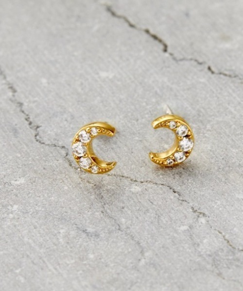 BAQLESS（バックレス）の「[BAQLESS/バックレス] ZIRCONIA HONESTY LUNA ゴールド ピアス（ピアス（両耳用）・レディース・ゴールド・ONE SIZE）」の8枚目の写真