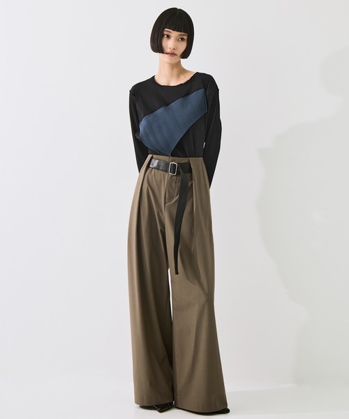 STUDIOUS(ステュディオス)の「【STUDIOUS/ステュディオス】Belted Trousers/ベルトトラウザー/ウォッシャブル/腰回りカバー/ベルト取り外し可(その他パンツ・レディース・ブラウン/グレー/アイボリー・1/2)」の10枚目の写真
