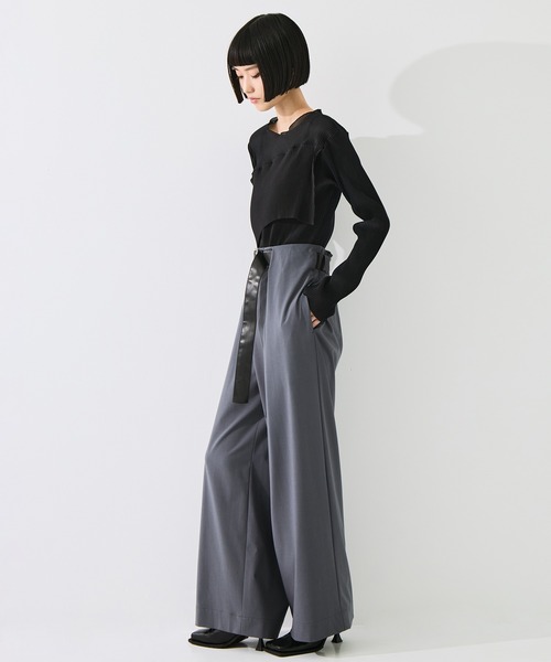 STUDIOUS(ステュディオス)の「【STUDIOUS/ステュディオス】Belted Trousers/ベルトトラウザー/ウォッシャブル/腰回りカバー/ベルト取り外し可(その他パンツ・レディース・ブラウン/グレー/アイボリー・1/2)」の20枚目の写真