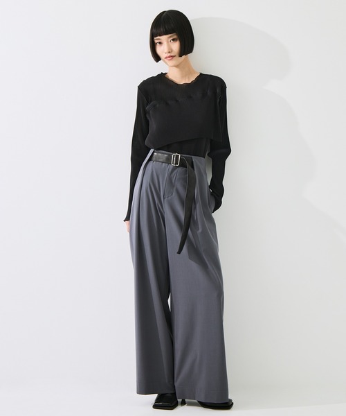 STUDIOUS(ステュディオス)の「【STUDIOUS/ステュディオス】Belted Trousers/ベルトトラウザー/ウォッシャブル/腰回りカバー/ベルト取り外し可(その他パンツ・レディース・ブラウン/グレー/アイボリー・1/2)」の19枚目の写真