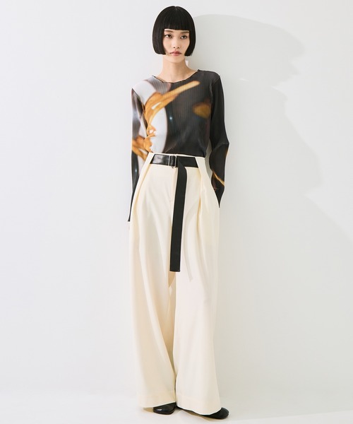 STUDIOUS(ステュディオス)の「【STUDIOUS/ステュディオス】Belted Trousers/ベルトトラウザー/ウォッシャブル/腰回りカバー/ベルト取り外し可(その他パンツ・レディース・ブラウン/グレー/アイボリー・1/2)」の4枚目の写真