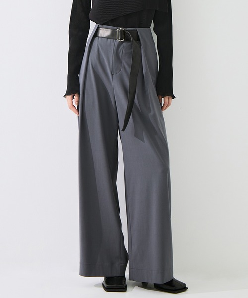 STUDIOUS(ステュディオス)の「【STUDIOUS/ステュディオス】Belted Trousers/ベルトトラウザー/ウォッシャブル/腰回りカバー/ベルト取り外し可(その他パンツ・レディース・ブラウン/グレー/アイボリー・1/2)」の22枚目の写真