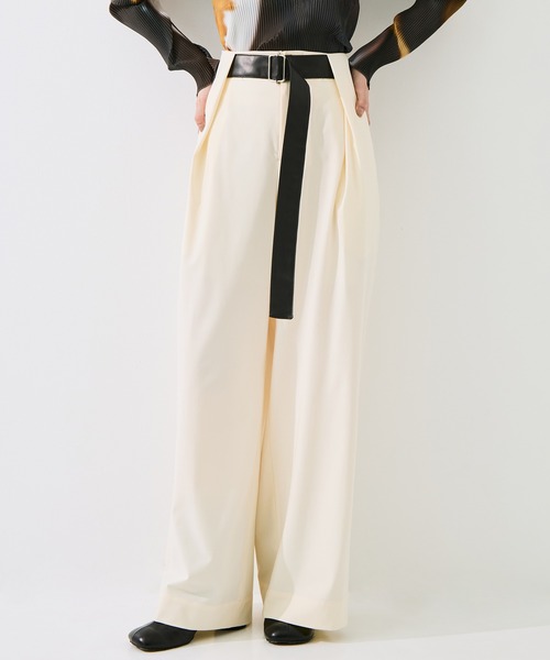 STUDIOUS(ステュディオス)の「【STUDIOUS/ステュディオス】Belted Trousers/ベルトトラウザー/ウォッシャブル/腰回りカバー/ベルト取り外し可(その他パンツ・レディース・ブラウン/グレー/アイボリー・1/2)」の7枚目の写真