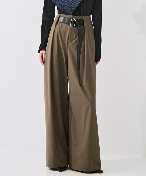 STUDIOUS(ステュディオス)の「【STUDIOUS/ステュディオス】Belted Trousers/ベルトトラウザー/ウォッシャブル/腰回りカバー/ベルト取り外し可(その他パンツ・レディース・ブラウン/グレー/アイボリー・1/2)」の12枚目の写真