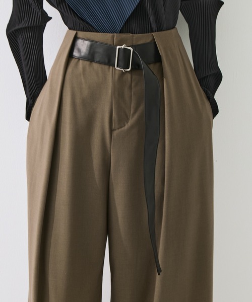 STUDIOUS(ステュディオス)の「【STUDIOUS/ステュディオス】Belted Trousers/ベルトトラウザー/ウォッシャブル/腰回りカバー/ベルト取り外し可(その他パンツ・レディース・ブラウン/グレー/アイボリー・1/2)」の15枚目の写真