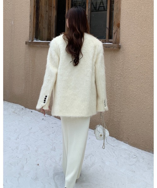 BIRTHDAY BASH(バースデイバッシュ)の「SHEER DOCKING KNIT DRESS(シアードッキングニットドレス)(ワンピース・レディース・ホワイト・M/S)」の5枚目の写真
