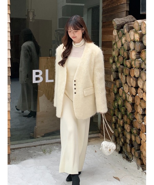 BIRTHDAY BASH(バースデイバッシュ)の「SHEER DOCKING KNIT DRESS(シアードッキングニットドレス)(ワンピース・レディース・ホワイト・M/S)」の6枚目の写真