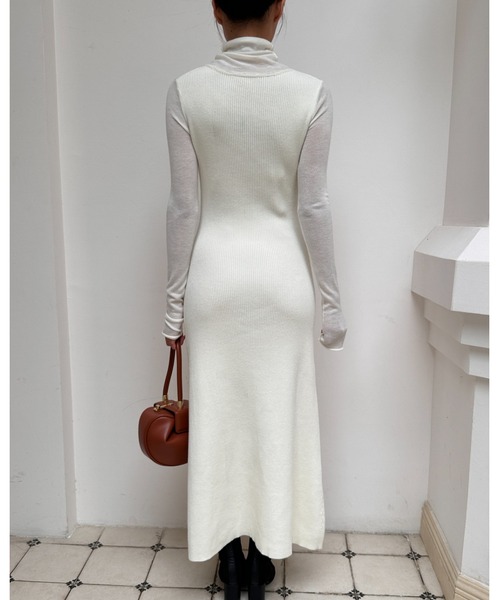 BIRTHDAY BASH(バースデイバッシュ)の「SHEER DOCKING KNIT DRESS(シアードッキングニットドレス)(ワンピース・レディース・ホワイト・M/S)」の3枚目の写真