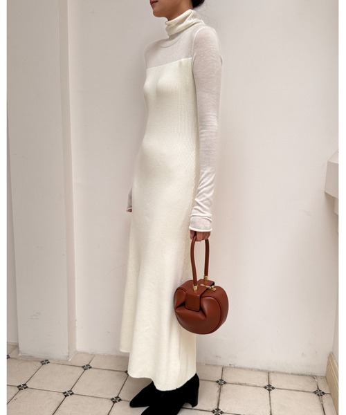 BIRTHDAY BASH(バースデイバッシュ)の「SHEER DOCKING KNIT DRESS(シアードッキングニットドレス)(ワンピース・レディース・ホワイト・M/S)」の9枚目の写真