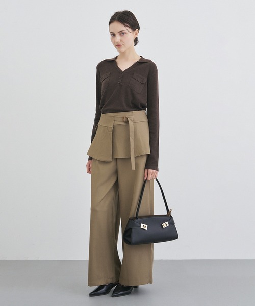 ALLURELLE(アリュレル)の「【ALLURELLE】エプロンベルト付きパンツ SNF(その他パンツ・レディース・ブラック/ベージュ・L/M)」の8枚目の写真