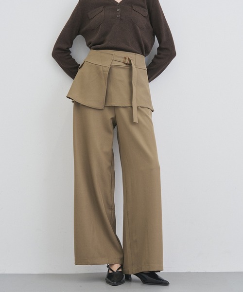 ALLURELLE(アリュレル)の「【ALLURELLE】エプロンベルト付きパンツ SNF(その他パンツ・レディース・ブラック/ベージュ・L/M)」の6枚目の写真