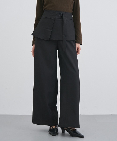 ALLURELLE(アリュレル)の「【ALLURELLE】エプロンベルト付きパンツ SNF(その他パンツ・レディース・ブラック/ベージュ・L/M)」の3枚目の写真
