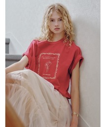 エンブロイダリープリントTシャツ