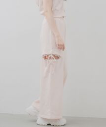 【セットアップ対応】レース付スリットスウェットパンツ