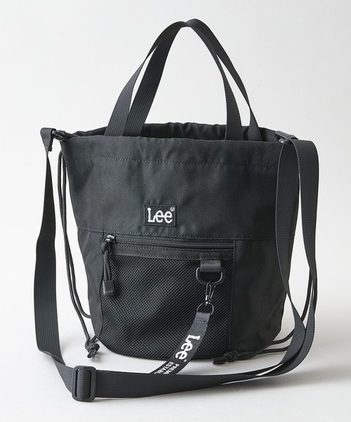 Lee(リー)の「【Lee/リー】【撥水ポリエステル素材を使用】巾着ショルダーバッグ 2way仕様 テープチャーム付き デイリーユース(ショルダーバッグ・レディース・ブラック/ピンク/ライトグリーン・FREE)」の1枚目の写真