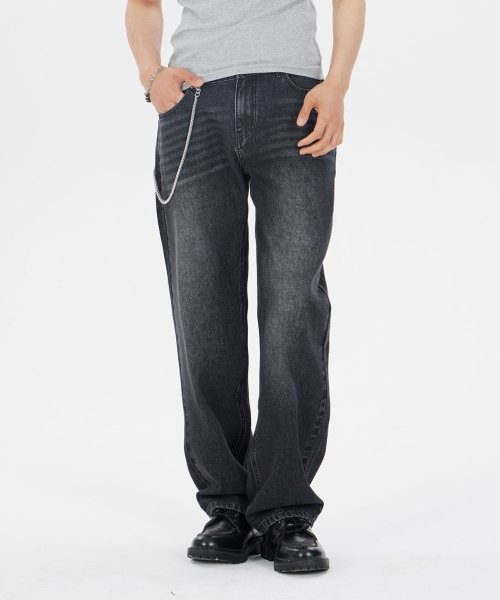 MAKEITTO(メイキット)の「デイリー ワイド ジーンズ_(デニム ブラック)(デニムパンツ・メンズ・その他・SMALL/MEDIUM/LARGE/X-LARGE)」の1枚目の写真