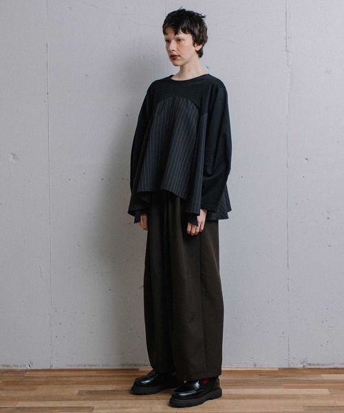 MARECHAL TERRE(マルシャルテル)の「Aラインコンビネーショントップス(その他トップス・レディース・ブラック/ダークブラウン/ネイビー/グレー・MEDIUM)」の8枚目の写真