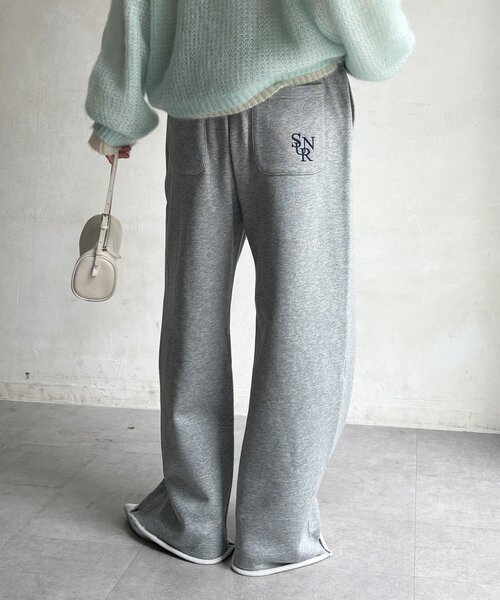 DouDou（ドゥドゥ）の「【WEB限定/セットアップ可能】バック刺繍裏毛セミワイドパンツ（その他パンツ・レディース・グレー/チャコールグレー・FREE）」の14枚目の写真