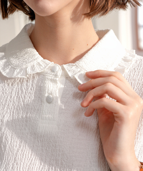 PIGMENT（ピグメント）の「[ザ・ピョンハン]ネックパフブラウス (YZBL2607110)（シャツ/ブラウス・レディース・アイボリー・FREE）」の2枚目の写真