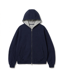 ESSENTIALS 2WAYレイヤード配色 ジップアップパーカー 3Color