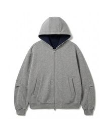 ESSENTIALS 2WAYレイヤード配色 ジップアップパーカー 3Color