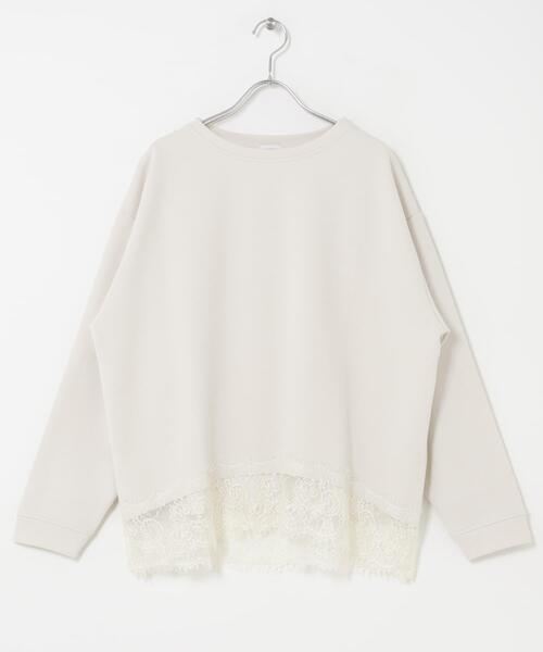 URBAN RESEARCH DOORS(アーバンリサーチドアーズ)の「ダブルフェイス裾レースプルオーバー 26AW(Tシャツ/カットソー・レディース・ネイビー/チャコールグレー/アイボリー・FREE)」の8枚目の写真