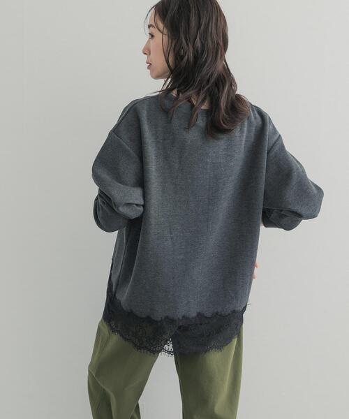 URBAN RESEARCH DOORS(アーバンリサーチドアーズ)の「ダブルフェイス裾レースプルオーバー 26AW(Tシャツ/カットソー・レディース・ネイビー/チャコールグレー/アイボリー・FREE)」の13枚目の写真