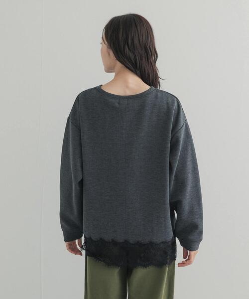 URBAN RESEARCH DOORS(アーバンリサーチドアーズ)の「ダブルフェイス裾レースプルオーバー 26AW(Tシャツ/カットソー・レディース・ネイビー/チャコールグレー/アイボリー・FREE)」の19枚目の写真