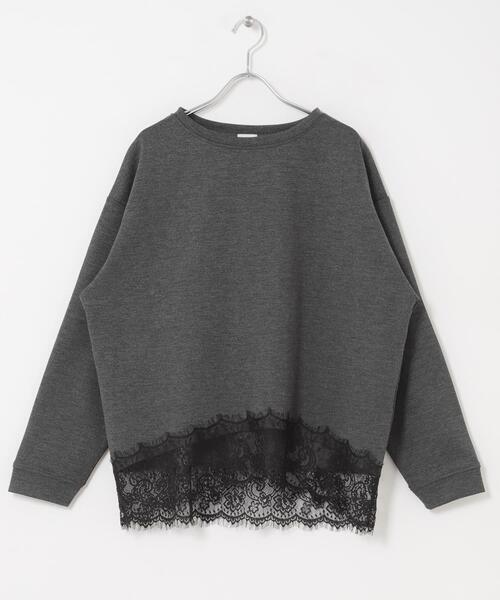 URBAN RESEARCH DOORS(アーバンリサーチドアーズ)の「ダブルフェイス裾レースプルオーバー 26AW(Tシャツ/カットソー・レディース・ネイビー/チャコールグレー/アイボリー・FREE)」の20枚目の写真
