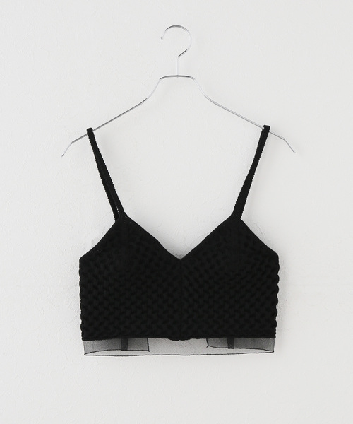 IENA(イエナ)の「MARILYN MOON/マリリンムーン knit camisole キャミソール 4264-163(キャミソール・レディース・アイボリー/ブラック・FREE)」の1枚目の写真