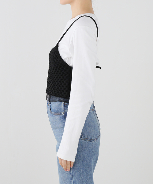IENA(イエナ)の「MARILYN MOON/マリリンムーン knit camisole キャミソール 4264-163(キャミソール・レディース・アイボリー/ブラック・FREE)」の11枚目の写真