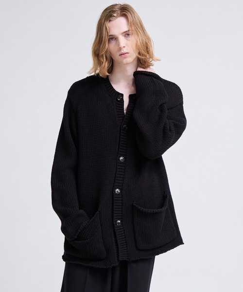 Parts Lab.(パーツラボ)の「【Parts Lab.】Low-Gauge Crewneck Cardigan / ローゲージ クルーネックカーディガン(カーディガン/ボレロ・メンズ・グレー/ブラック/ベージュ・L/S/M)」の1枚目の写真