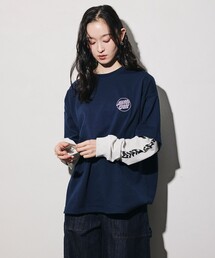 SANTA CRUZ（サンタクルーズ）の「SANTA CRUZ/サンタ クルーズ 別注 レイヤード ロゴ ロングスリーブTシャツ（Tシャツ/カットソー）」