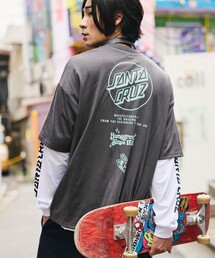 SANTA CRUZ（サンタクルーズ）の「SANTA CRUZ/サンタ クルーズ 別注 レイヤード ロゴ ロングスリーブTシャツ（Tシャツ/カットソー）」