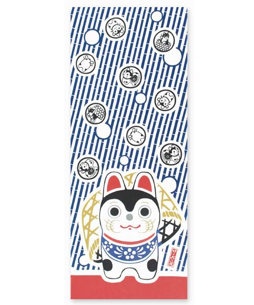 カヤ カヤ の カヤ Kenema 気音間 けねま 注染手ぬぐい 笑う福犬 ハンカチ ハンドタオル Wear